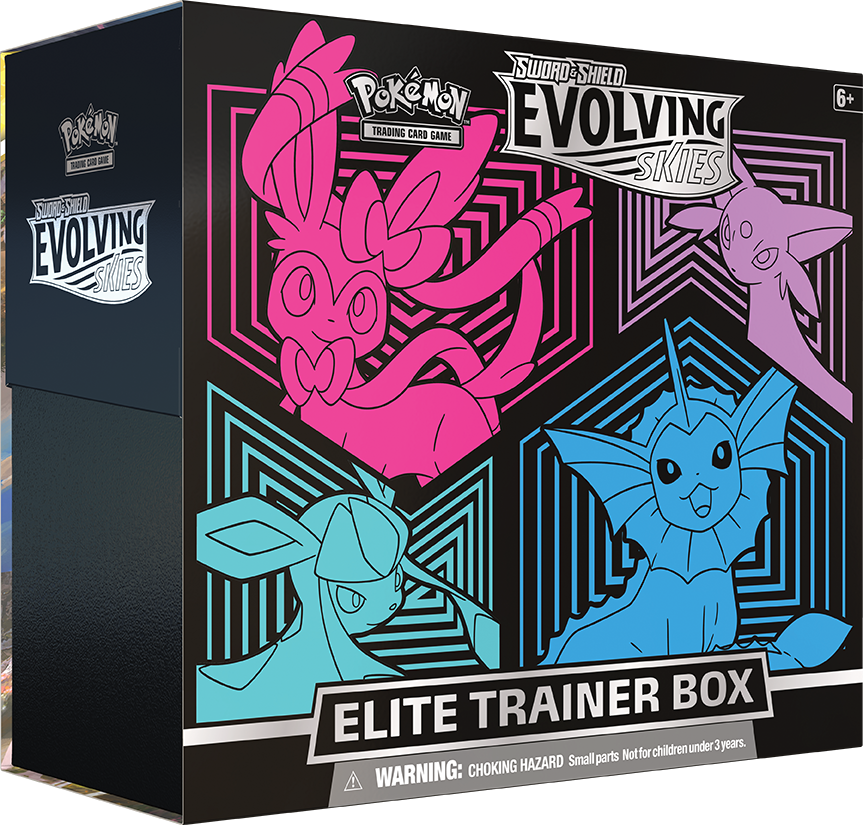 Sword & Shield: Evolving Skies - Elite Trainer Box (Glaceon/Vaporeon/Sylveon/Espeon) | GrognardGamesBatavia