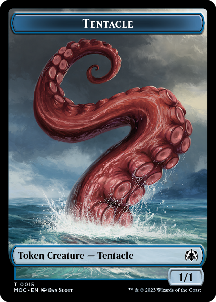 Tentacle // Human (26) Double-Sided Token [March of the Machine Commander Tokens] | GrognardGamesBatavia