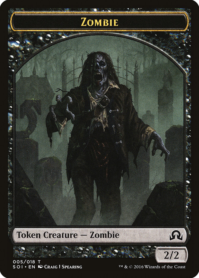 Zombie Token [Shadows over Innistrad Tokens] | GrognardGamesBatavia