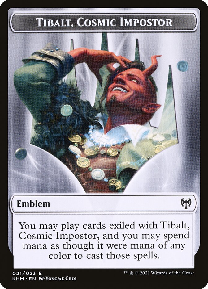 Elf Warrior // Tibalt, Cosmic Impostor Emblem Double-Sided Token [Kaldheim Tokens] | GrognardGamesBatavia