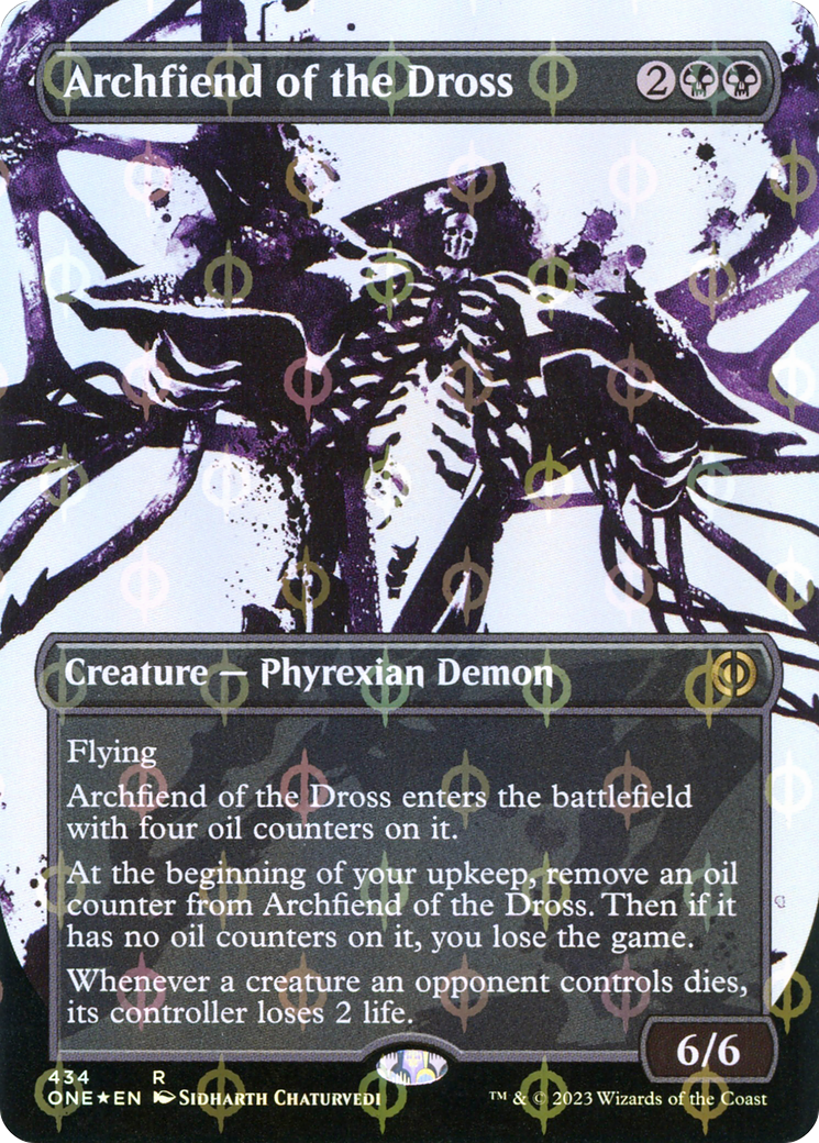 Archfiend of the Dross (Borderless Ichor Step-and-Compleat Foil) [Phyrexia: All Will Be One] | GrognardGamesBatavia