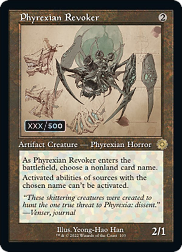 Phyrexian Revoker (Retro Schematic) (Serial Numbered) [The Brothers' War Retro Artifacts] | GrognardGamesBatavia