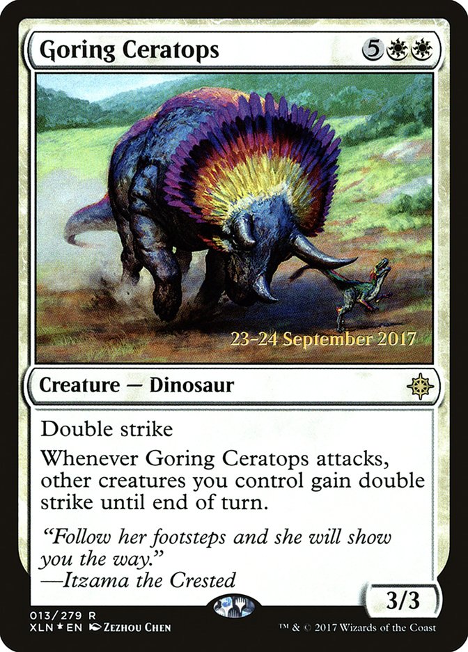 Goring Ceratops [Ixalan Prerelease Promos] | GrognardGamesBatavia