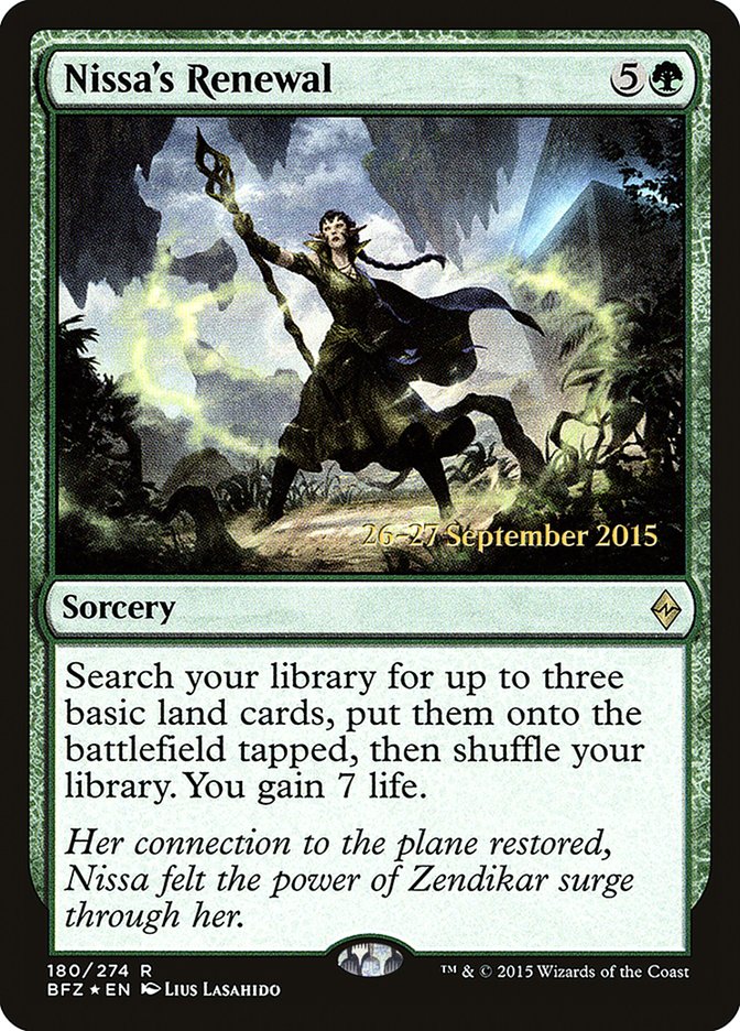 Nissa's Renewal [Battle for Zendikar Prerelease Promos] | GrognardGamesBatavia