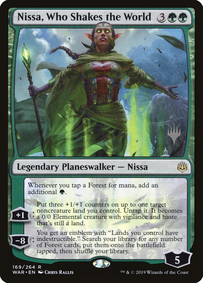 Nissa, Who Shakes the World (Promo Pack) [War of the Spark Promos] | GrognardGamesBatavia