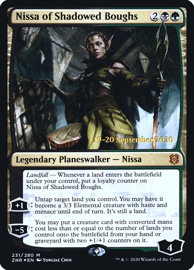 Nissa of Shadowed Boughs [Zendikar Rising Prerelease Promos] | GrognardGamesBatavia