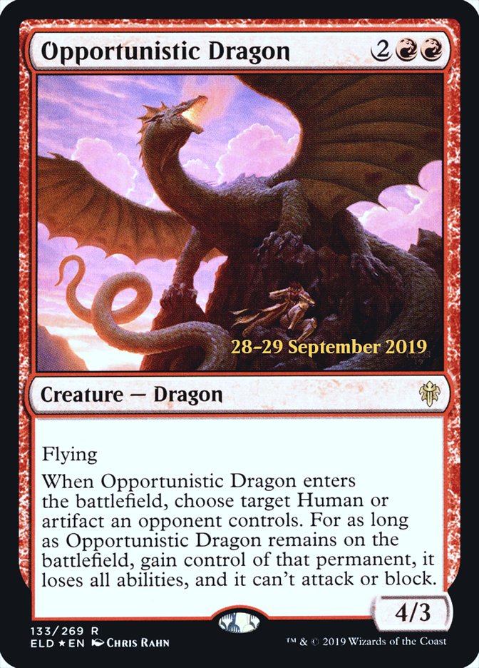 Opportunistic Dragon [Throne of Eldraine Prerelease Promos] | GrognardGamesBatavia