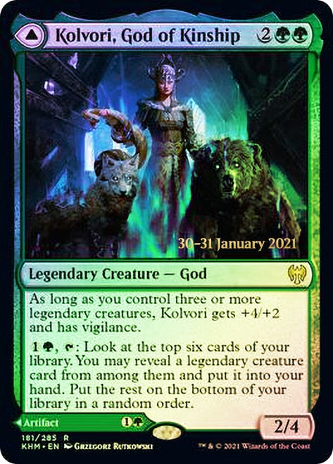 Kolvori, God of Kinship // The Ringhart Crest [Kaldheim Prerelease Promos] | GrognardGamesBatavia