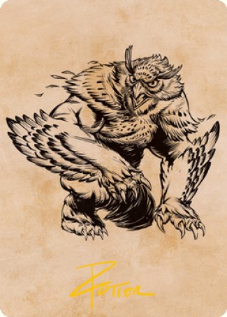 Owlbear (Showcase) Art Card (Gold-Stamped Signature) [Dungeons & Dragons: Adventures in the Forgotten Realms Art Series] | GrognardGamesBatavia