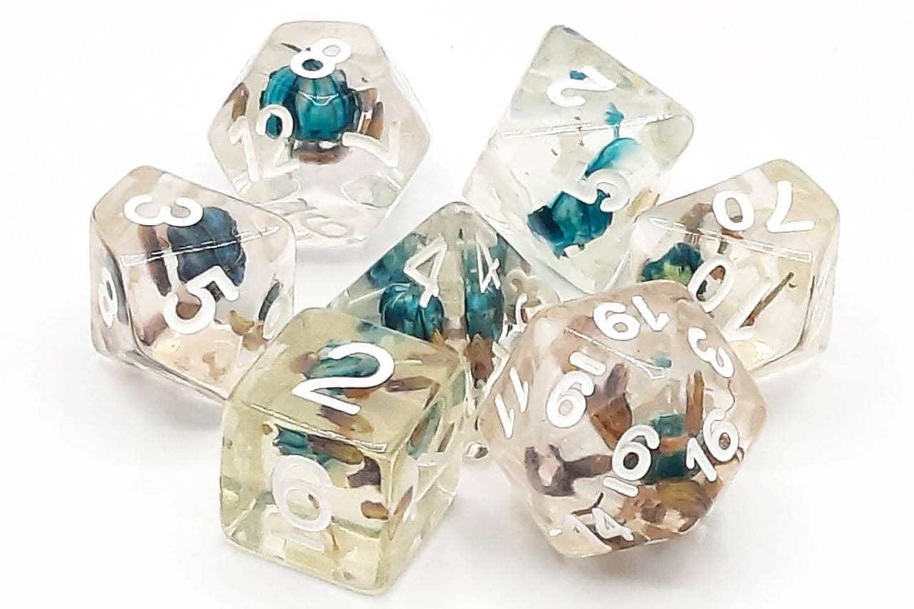 Infused Dice - Blue Flower | GrognardGamesBatavia