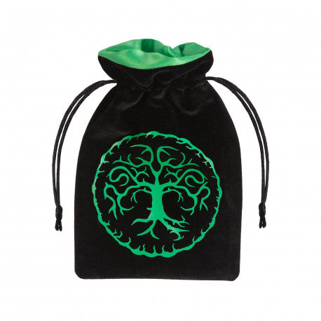 Forest Black & green Velour Dice Bag | GrognardGamesBatavia