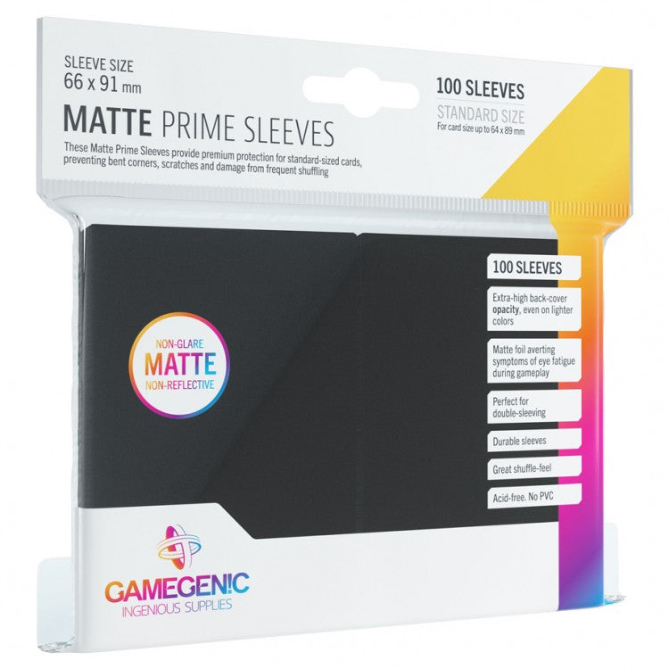 Gamegenic GG1030 Matte Prime Sleeves Black | GrognardGamesBatavia