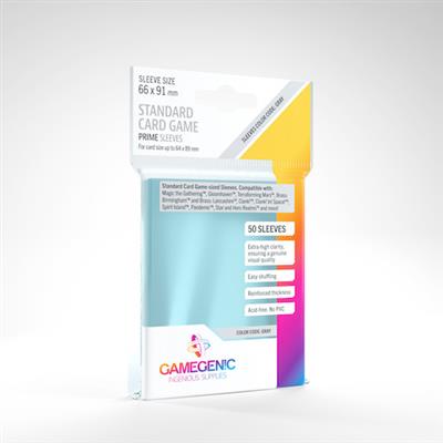 GameGenic PRIME Sleeves: STANDARD CARD GAME (66 X 91 MM)(Silver) | GrognardGamesBatavia