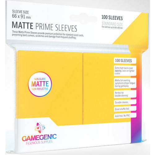 Gamegenic GG1032  Matte Prime Sleeves Yellow | GrognardGamesBatavia