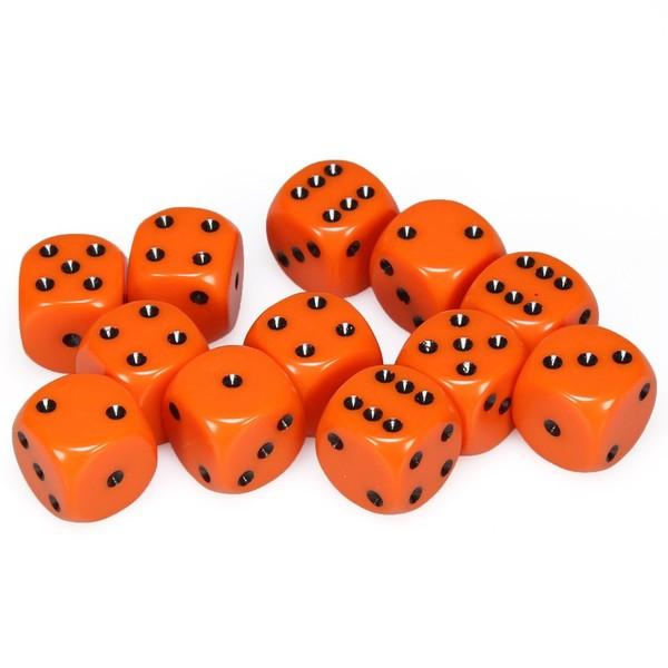 CHX25603 Opaque Orange/Black 12 D6 | GrognardGamesBatavia