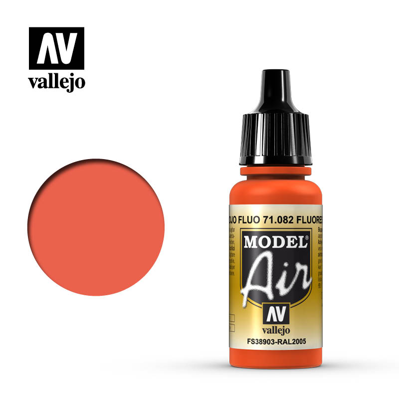 71.082 Vallejo Model Air Fluorescent Red | GrognardGamesBatavia