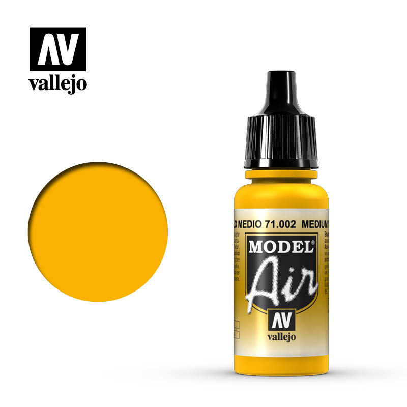 71.002 Vallejo Model Air Medium Yellow | GrognardGamesBatavia