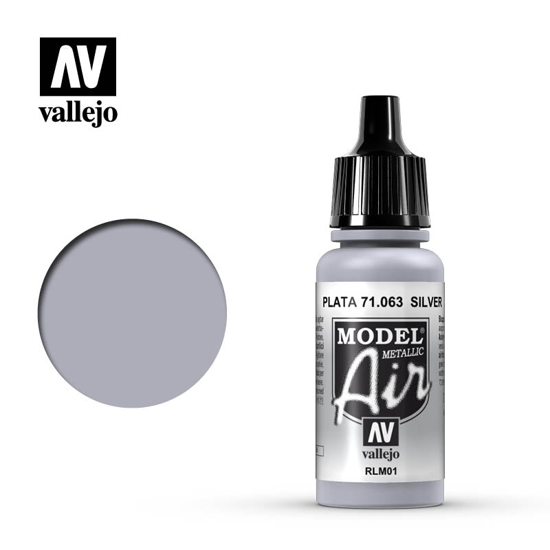 71.063 Vallejo Model Air Silver RLM01 (Metallic) | GrognardGamesBatavia