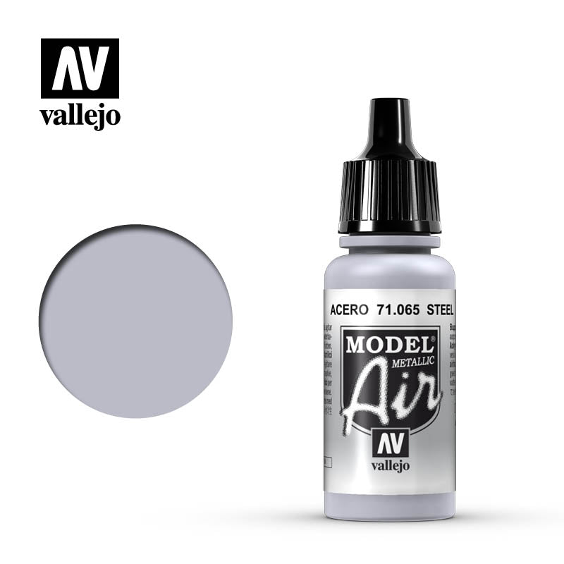 71.065 Vallejo Model Air Steel (Metallic) | GrognardGamesBatavia