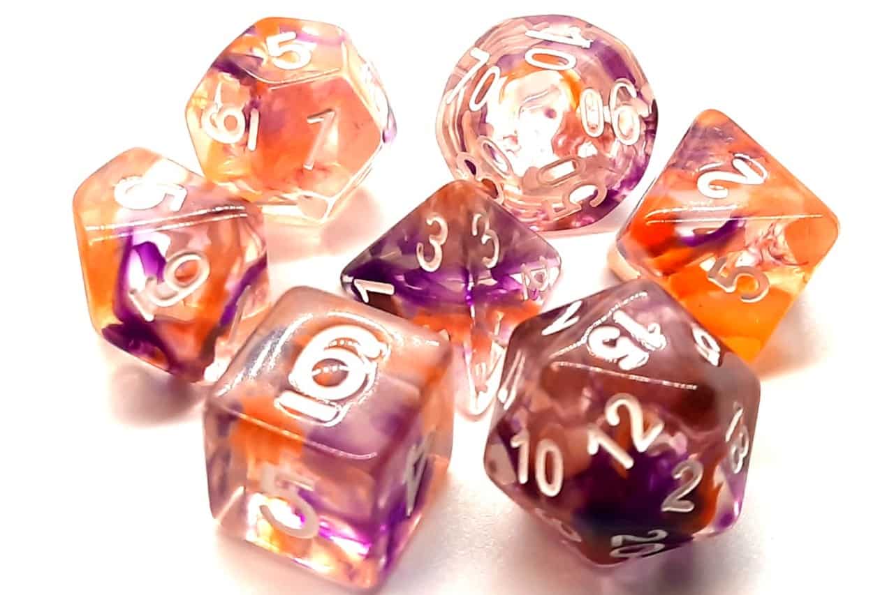 Nebula Dice - Purple and Orange | GrognardGamesBatavia