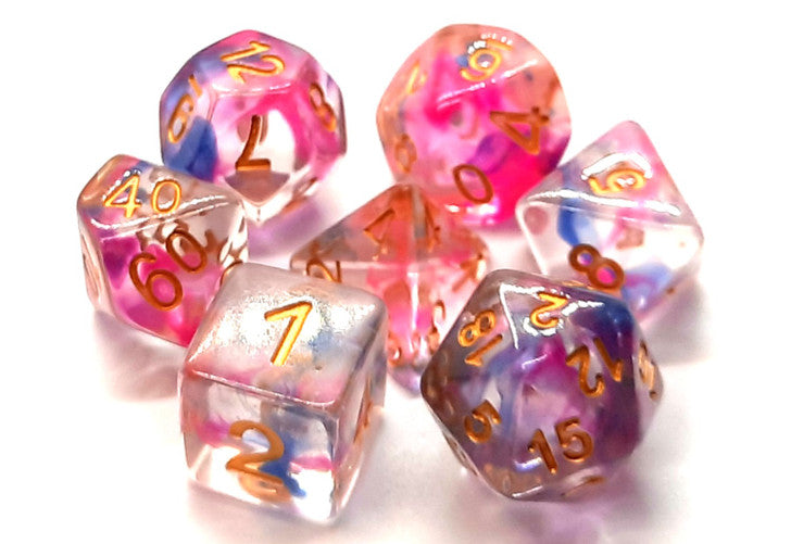 Nebula Dice - Rose Red and Blue | GrognardGamesBatavia