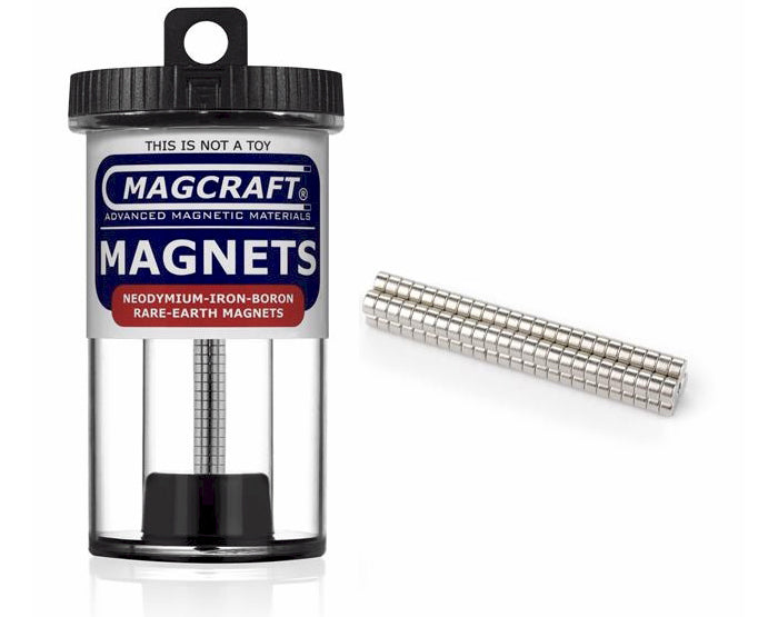 Magcraft Rare Earth disc magnets 1/8" x 1/16" 100 Pack | GrognardGamesBatavia