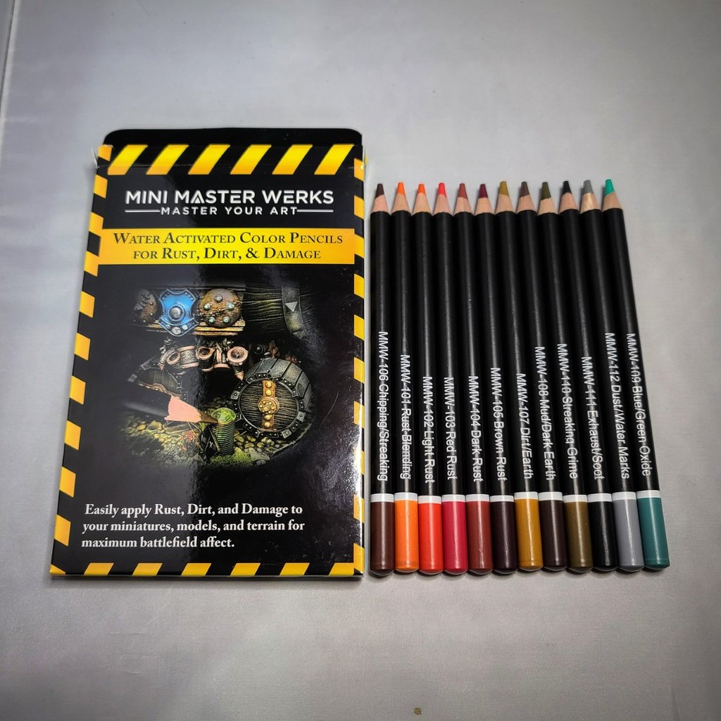 Mini Master Werks Rust Dirt Damage Pencils | GrognardGamesBatavia