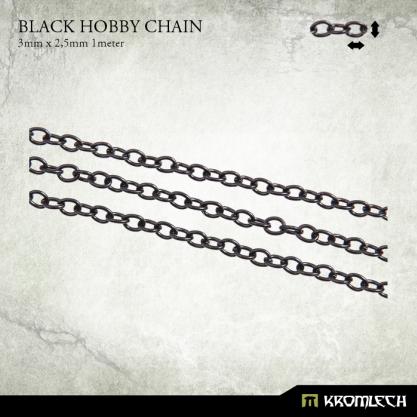 Kromlech Hobby Chain: Black 3mm x 2,5mm (1 meter) | GrognardGamesBatavia