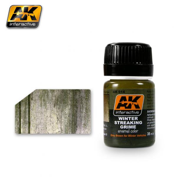 AK Interactive Winter Streaking Grime Enamel Paint 35ml Bottle | GrognardGamesBatavia