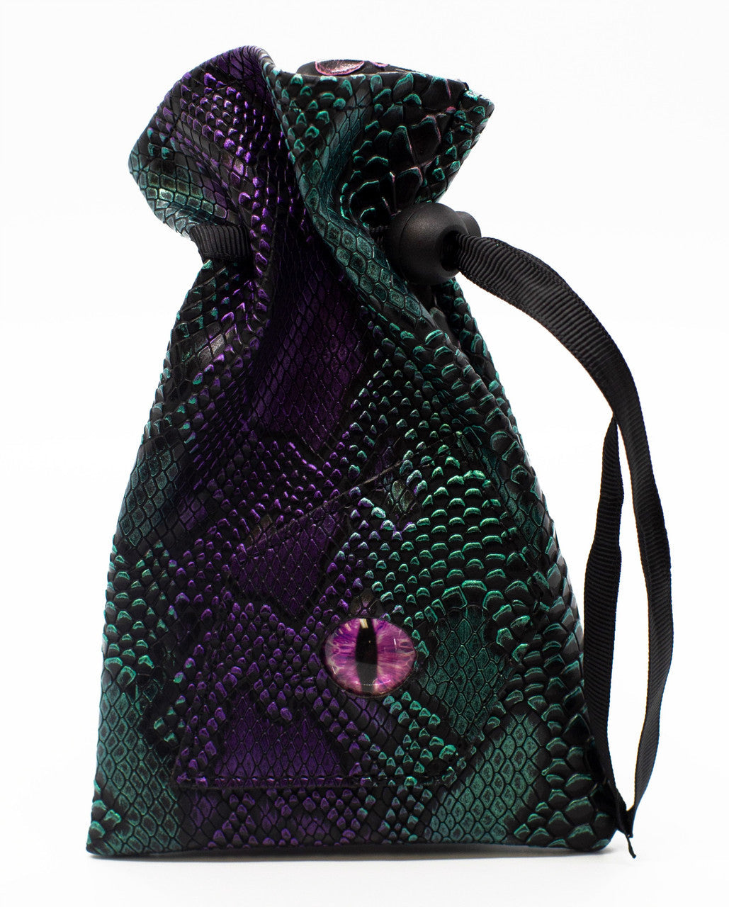 Dragon Eye Dice Bag - Green and Purple | GrognardGamesBatavia