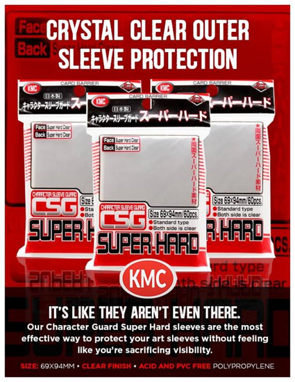KMC Character Guard Oversleeve- Super Hard Clear (60) | GrognardGamesBatavia