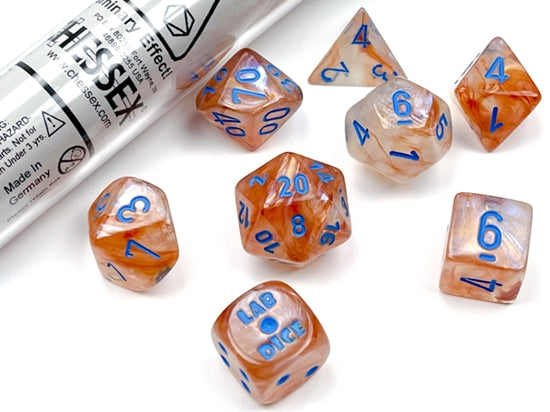 CHX30045 Borealis Rose Gold/Light Blue 7-die Set | GrognardGamesBatavia