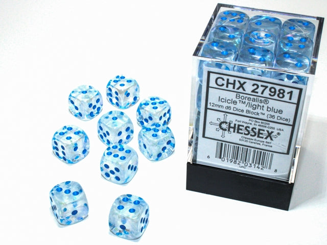 CHX27981 Borealis Icicle light blue 36 D6 set | GrognardGamesBatavia