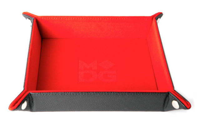 Velvet Folding Tray with Leather Back 10x10 Red | GrognardGamesBatavia