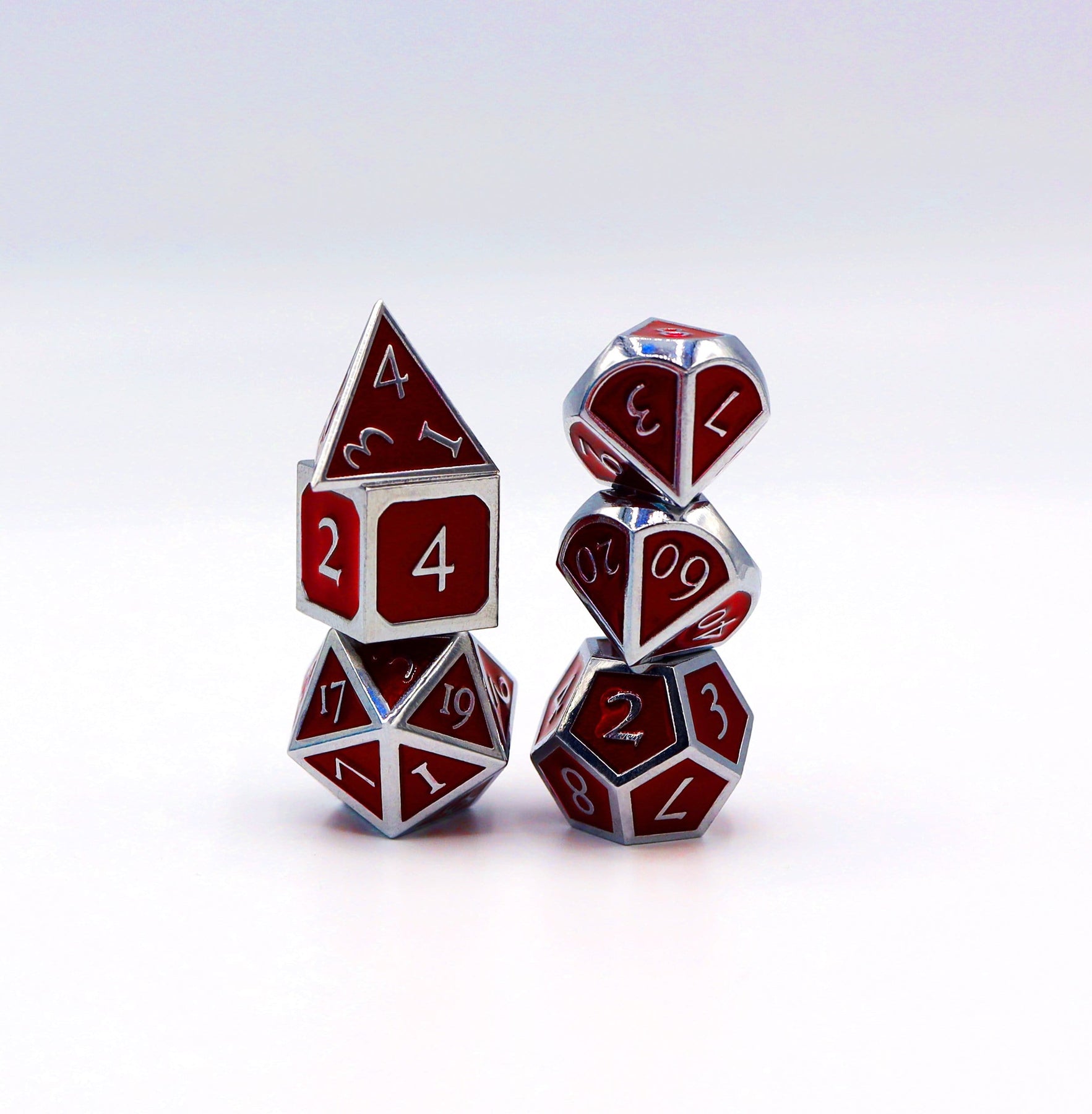 SILVER WITH RUBY RPG DICE SET | GrognardGamesBatavia