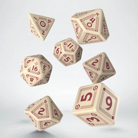 Runequest Dice Set - Bone and Red | GrognardGamesBatavia