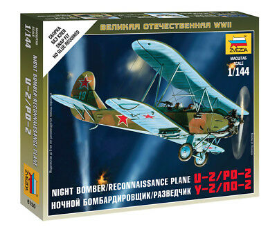 Zvezda 1/144 U-2/PO-2 Soviet Night Bomber/ Recon Plane | GrognardGamesBatavia