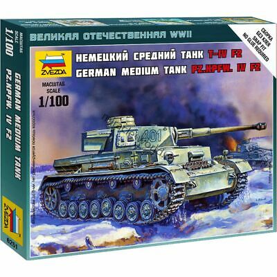 Zvezda 1/100 Pz.Kpfw. IV Ausf. F2 German Medium Tank | GrognardGamesBatavia