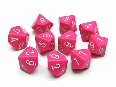 CHX25244 10 D10 Opaque Pink/White | GrognardGamesBatavia