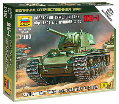 Zvezda 1/100 KV-1 (Mod. 1941) w/ F-32 Gun | GrognardGamesBatavia