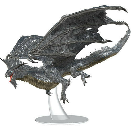 WizKids 961469 D&D Icons of the Realms Premium Figure: Adult Silver Dragon | GrognardGamesBatavia
