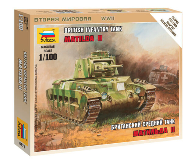 Zvezda 1/100 Matilda II British Infantry Tank | GrognardGamesBatavia