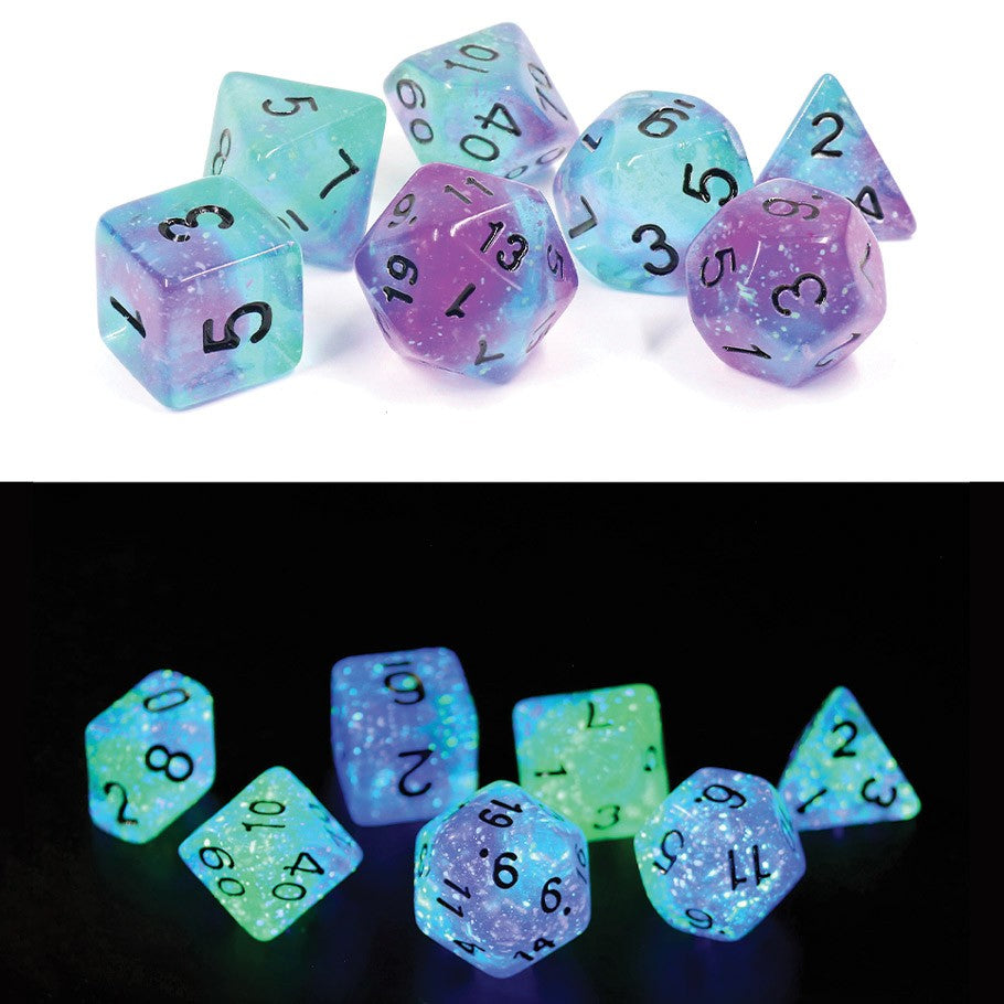 Sirius Peacock Glowworm 7 Dice-set | GrognardGamesBatavia