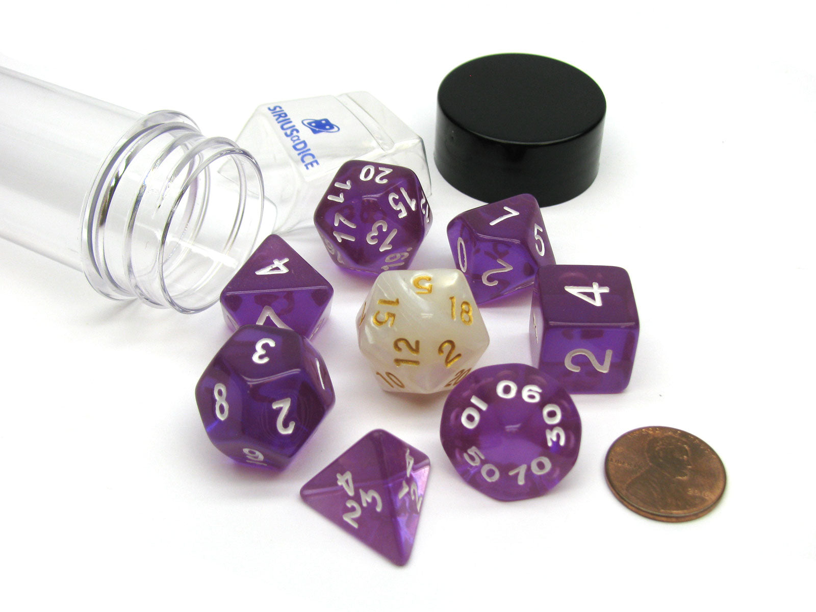 Sirius Dice Purple Trans 7Die Set | GrognardGamesBatavia