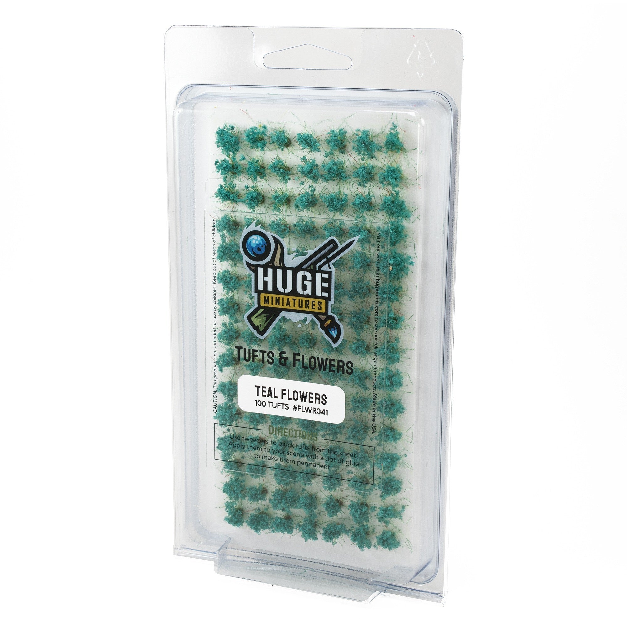 Huge Miniatures Teal Flowers | GrognardGamesBatavia