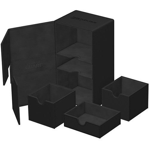 Ultimate Guard Xenoskin Twin Flip'n'Tray 200+ Monocolor: Black | GrognardGamesBatavia