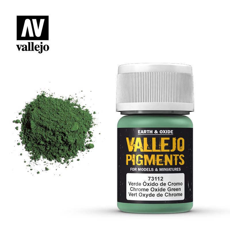 Vallejo Pigments Earth And Oxide Chrome Ox. Green 73.112 | GrognardGamesBatavia