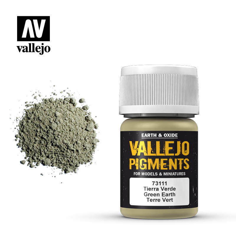 Vallejo Pigments Earth And Oxide Green Earth 73.111 | GrognardGamesBatavia